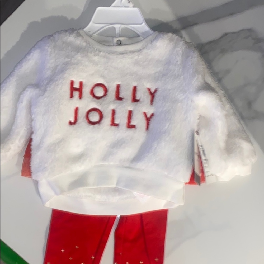 2 piece Holly Jolly outfit new with tags
